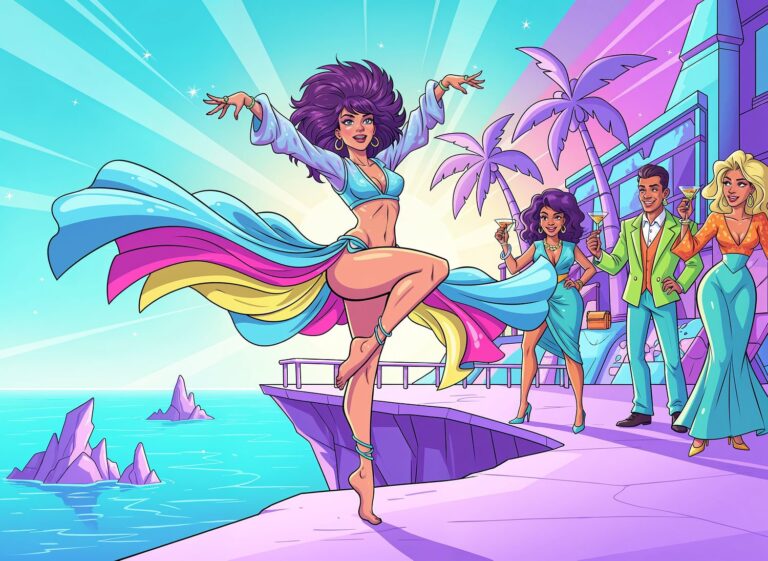 Zmysłowy pokaz fusion tańca brzucha na tarasie nad urwiskiem Sint Maarten