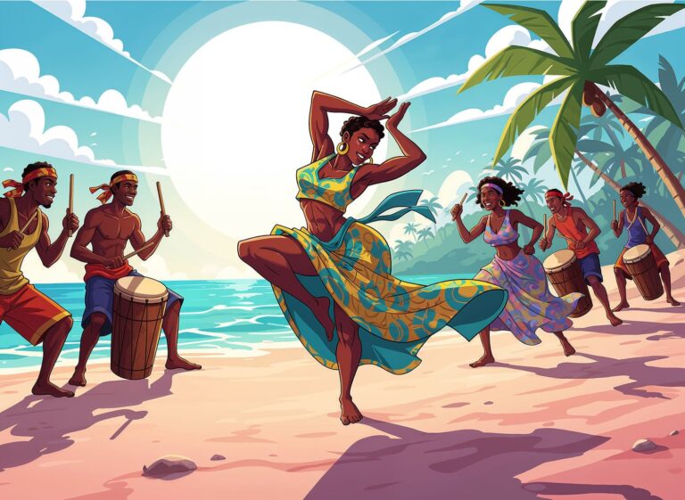 Taniec Punta Garifuna na rozgrzanych piaskach Belize jako manifestacja pierwotnego erotyzmu